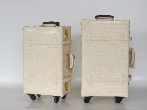 Customized!New Arrival Vintage Travel Bag Plaid Universal Wheels Trolley Luggage Bag18  20 22 24 28