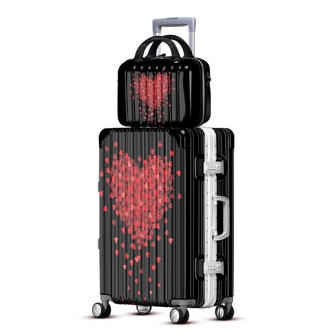 Pc Luggage Spinner Wheels Carry Ons Trolley Suitcase Men Women Boarding Fashion Bag 20"24"28"