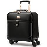 Luxury Business Travel Luggage Spinner Wheels Suitcase Leather Airplane Rolling Trolley Luggage 20"