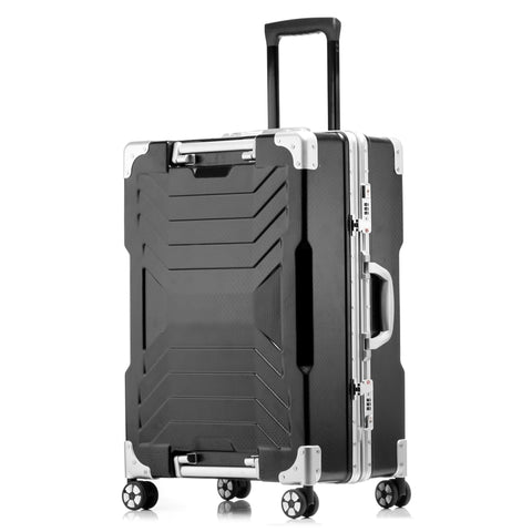 Creative Aluminum Frame Trolley Case,Abs+Pc Personality Suitcase,Universal Wheel