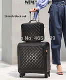 Women'S Upgraded Version Rolling Luggage Suitcase Bag Set ,Fashion Pu Leather Trolley Case With