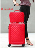Women'S Upgraded Version Rolling Luggage Suitcase Bag Set ,Fashion Pu Leather Trolley Case With