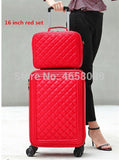 Women'S Upgraded Version Rolling Luggage Suitcase Bag Set ,Fashion Pu Leather Trolley Case With