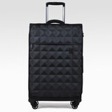 Lightweight Trolley Case,Plaid Grain Oxford Cloth Suitcase,Universal Wheel Luggage,19"Boarding