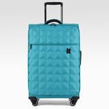 Lightweight Trolley Case,Plaid Grain Oxford Cloth Suitcase,Universal Wheel Luggage,19"Boarding