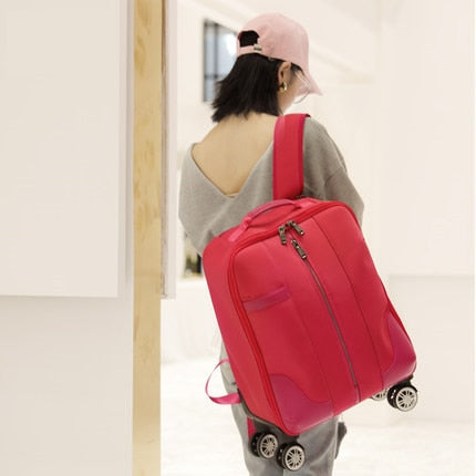Universal Wheel Trolley Bag,Fashion Tide Korean Package,With Trolley Backpack,Handbag Storage