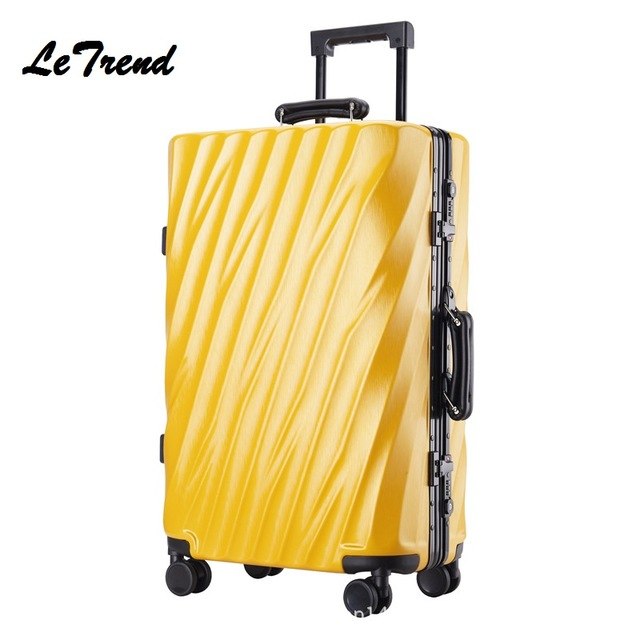 New 20 24 26 29 Inch Rolling Luggage Aluminium Frame Trolley Solid Travel Bag 20' Women Boarding