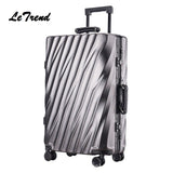 New 20 24 26 29 Inch Rolling Luggage Aluminium Frame Trolley Solid Travel Bag 20' Women Boarding