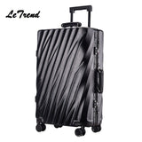 New 20 24 26 29 Inch Rolling Luggage Aluminium Frame Trolley Solid Travel Bag 20' Women Boarding