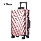 New 20 24 26 29 Inch Rolling Luggage Aluminium Frame Trolley Solid Travel Bag 20' Women Boarding