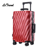 New 20 24 26 29 Inch Rolling Luggage Aluminium Frame Trolley Solid Travel Bag 20' Women Boarding