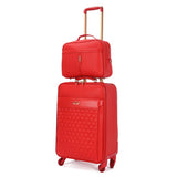 Wedding 2 Piece Set Of Suitcase,Handbag+Rolling Luggage, Stylish Tolley Case,16"/20"Boarding