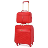 Wedding 2 Piece Set Of Suitcase,Handbag+Rolling Luggage, Stylish Tolley Case,16"/20"Boarding