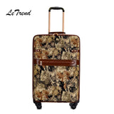 Letrend Cute Cat Student Travel Bag Spinner Rolling Luggage Women Wheel Suitcase Trolley 16 Inch