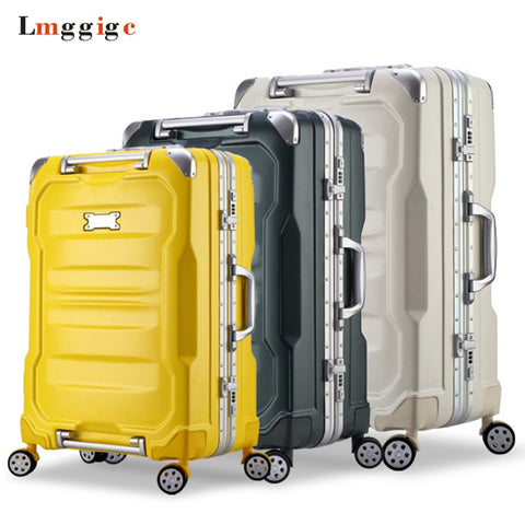 Aluminium Frame + Pc Shell Luggage Suitcase Bag, 20"24"29" Inch Rolling Trolley Case ,Men And Women