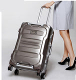 Aluminium Frame + Pc Shell Luggage Suitcase Bag, 20"24"29" Inch Rolling Trolley Case ,Men And Women
