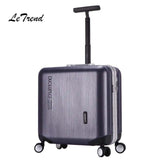 Letrend Aluminium Frame Rose Gold Rolling Luggage Spinner Trolley Travel Bag 18 Inch Women Men