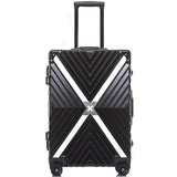 Letrend Aluminium Frame Spinner Rolling Luggage 24 Inch Men Retro Travel Bag Trolley Cabin