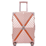 Letrend Aluminium Frame Spinner Rolling Luggage 24 Inch Men Retro Travel Bag Trolley Cabin