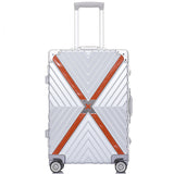Letrend Aluminium Frame Spinner Rolling Luggage 24 Inch Men Retro Travel Bag Trolley Cabin