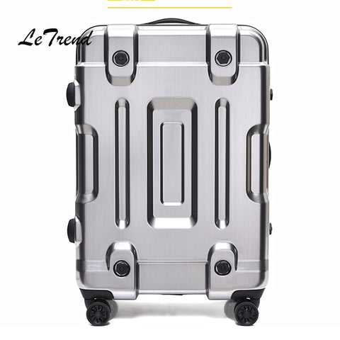 High-Grade Rolling Luggage Aluminium Frame Trolley Solid Travel Bag 20' Women Boarding Bag Carry On
