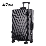 Letrend 20 24 26 29 Inch Rolling Luggage Aluminium Frame Trolley Travel Bag 20' Women Boarding