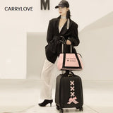 Carrylove Short Trip, Can Board The Plane,Princess Travel 16 Inch Size Pu Rolling Luggage Spinner