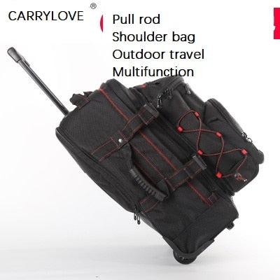Carrylove Pull Rod Shoulder Bag Outdoor Travel Multifunction 20 Inch Size Spinner Brand Oxford