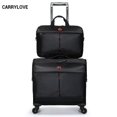 Carrylove  Business Senior 16 Size   Luggage Handbag+Rolling Luggage Spinner Brand Travel Suitcase