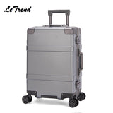 New Fashion 20 24 Inch Rolling Luggage Aluminium Frame Trolley Solid Travel Bag 20' Women