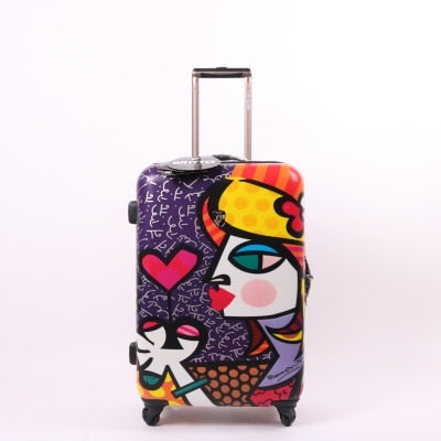 Printed Trolley Case,20-Inch Men And Female Boarding Box, 24/28 Inch Universal Wheel Password