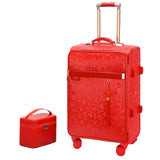 Red Suitcase,Wedding Trunk,Exquisite Dowry Box,High Quality Trolley Case,Universal Wheel Password