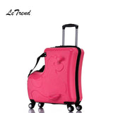 Letrend Children Rolling Luggage Spinner Cute Cartoon Wheels Suitcase Kids Multifunction Cabin