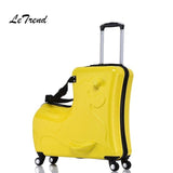 Letrend Children Rolling Luggage Spinner Cute Cartoon Wheels Suitcase Kids Multifunction Cabin