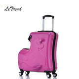 Letrend Children Rolling Luggage Spinner Cute Cartoon Wheels Suitcase Kids Multifunction Cabin