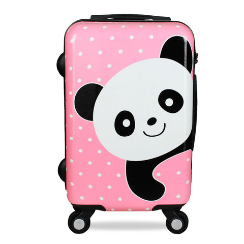Girls Cartoon Panda Trolley Luggage 20" 24" Women Travel Suitcase Scratch-Resistant Pc Mute Wheel