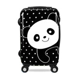 Girls Cartoon Panda Trolley Luggage 20" 24" Women Travel Suitcase Scratch-Resistant Pc Mute Wheel