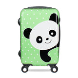 Girls Cartoon Panda Trolley Luggage 20" 24" Women Travel Suitcase Scratch-Resistant Pc Mute Wheel