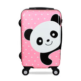 Girls Cartoon Panda Trolley Luggage 20" 24" Women Travel Suitcase Scratch-Resistant Pc Mute Wheel