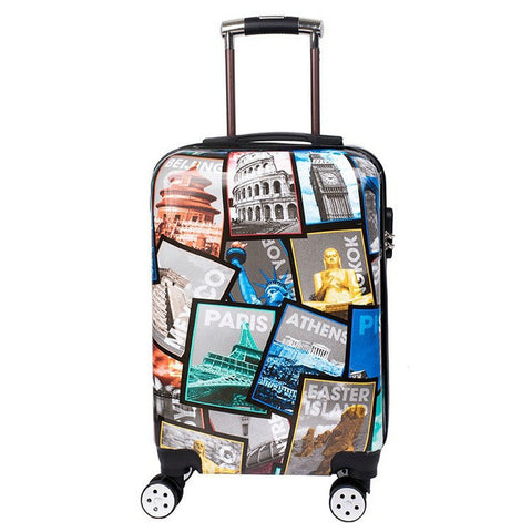New Fashion Trolley Case, Personalized Graffiti Suitcase, Men And Women Printed Trolley Luggage