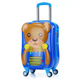 Children'S Cartoon Trolley Luggage 3D Trolley Luggage Cute Bear Bunny Travel Suitcase 19" Universal
