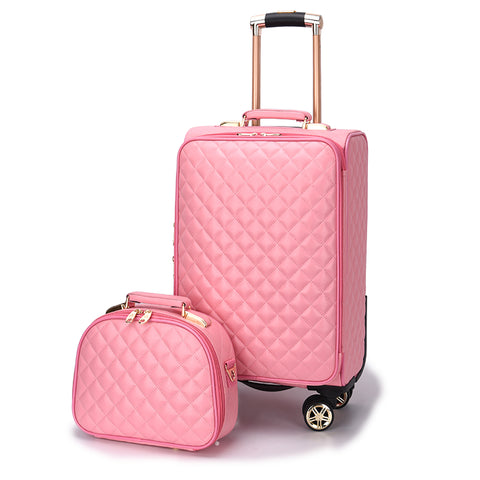 Women'S Fashion Set Of Trolley Case,Lady Cute Suitcase,Small Fresh Korean Trunk,Student