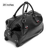 Suitcase Carry On Spinner Wheel Luggage Fashion Men Pu Leather Travel Bags  Weekend Bag Duffle