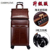 Carrylove Business Leisure 16/18/20/22/24 Inch Handbag+Rolling Luggage Advanced Material Travel