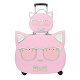 Carrylove Cartoon Cat 18 Inch High Quality Pu Handbag+ Rolling Luggage Spinner Brand Travel