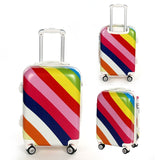 Rainbow!Women 20 24Inch Abs Pc Cute Rainbow Trolley Travel Luggage Bags Sets On 8-Universal