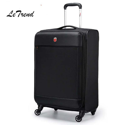 Letrend Black Men Rolling Luggage Spinner High-Grade Wheel Suitcase Red Women Trolley 20 Inch Carry