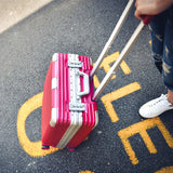 Hotsale!18Inches Abs Pc Hardside Case Aluminum Alloy Frame Trolley Luggage On Universal