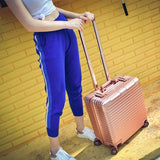 Hotsale!18Inches Abs Pc Hardside Case Aluminum Alloy Frame Trolley Luggage On Universal