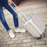 Hotsale!18Inches Abs Pc Hardside Case Aluminum Alloy Frame Trolley Luggage On Universal